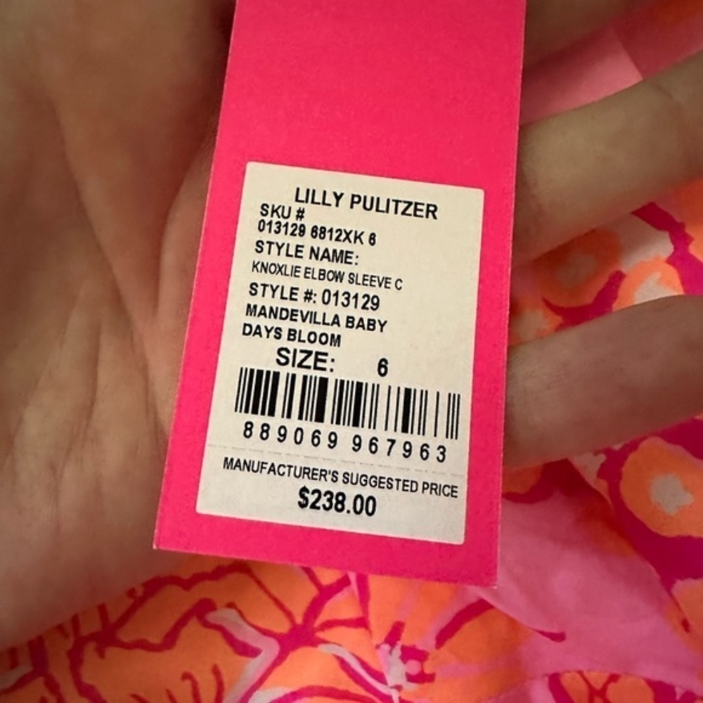 NWT lilly pulitzer knoxlie elbow sleeve mandevilla baby days bloom dress size 6 - Picture 9 of 10